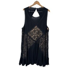 Torrid Dress Black Lace Inset Sleeveless Plus Size Dress‎ Size 3X Goth Romantic